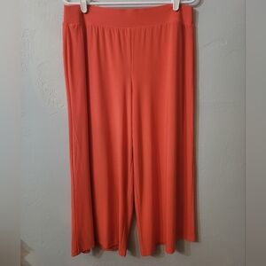 Est. 1946 Unique & Fun Women's Orange Wide-Leg Mid Calf Pants Elastic Waist